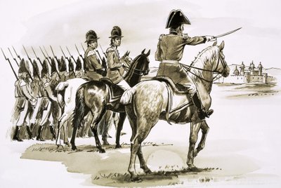 Arthur Wellesley v čele 23. pluku v Mysore od Robert Brook