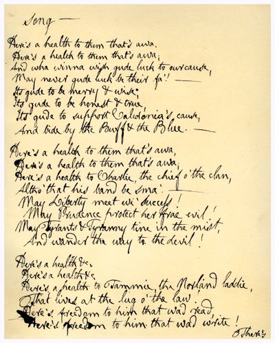 Tady je pro ně zdraví, to je wa, c1792. od Robert Burns