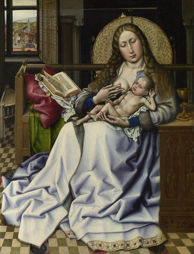 Panna a dítě před ohnivou clonou, c. 1440 od Robert, Campin