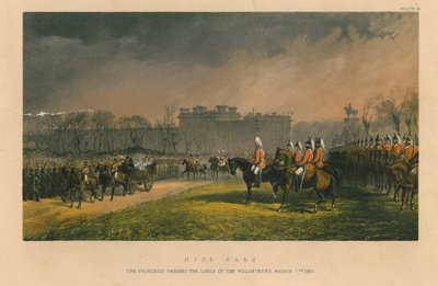 Hyde Park – princezna procházející řadami dobrovolníků, 7. března 1863, 1863 od Robert Charles Dudley