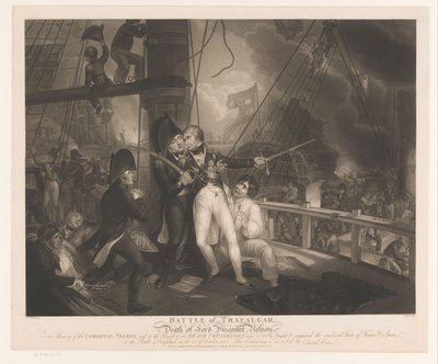Bitva u Trafalgaru se smrtí Horatio Nelsona Bitva o Trafalgar a smrt lorda vikomta Nelsona (název na předmětu) od Robert Cooper