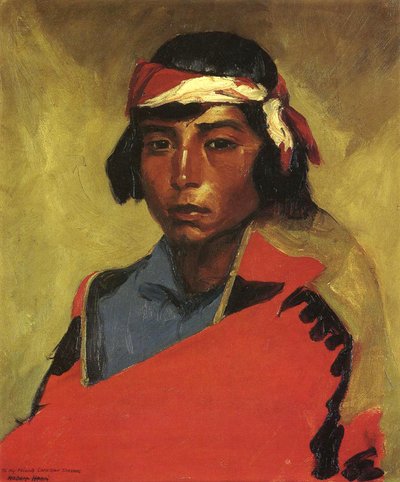 Chlapec z Tesuque Pueblo, 1916 od Robert Cozad Henri