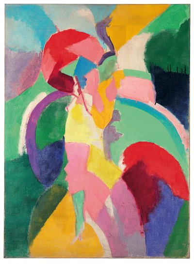 Žena se slunečníkem nebo La Parisienne od Robert Delaunay