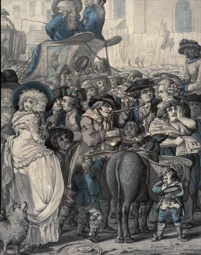 Detail z „Westminsterských voleb 1788“ od Robert Dighton
