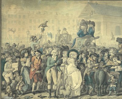 Detail z „Westminsterských voleb 1788“ od Robert Dighton