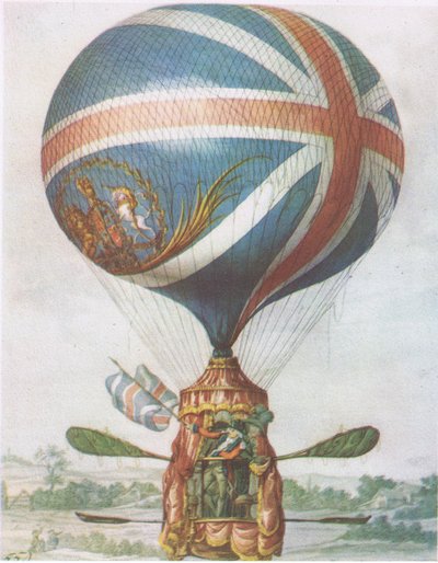 Lunardis Balloon, z British Adventure vydané Collinsem, 1947 od Robert Dighton