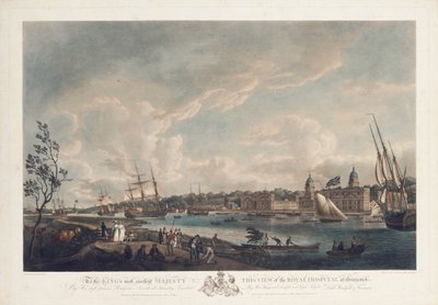 Pohled na Královskou nemocnici v Greenwichi, 1793 od Robert Dodd
