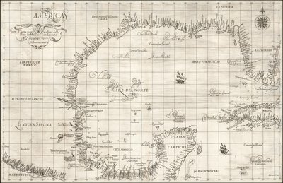 Mapa Mexického zálivu z roku 1646 od Roberta Dudleyho od Robert Dudley