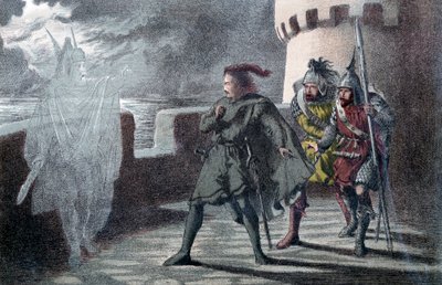 Hamlet viděl ducha svého otce na cimbuří hradu Elsinore od Robert Dudley