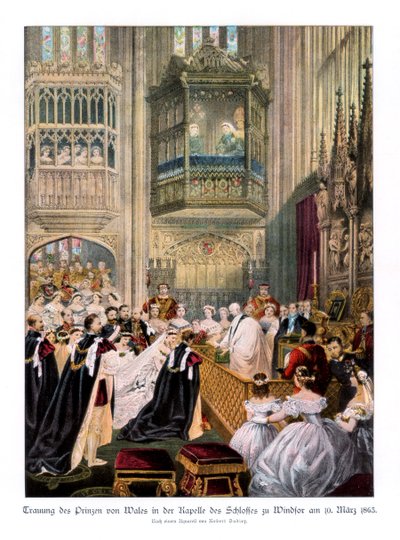 Svatba princezny Alexandry a prince Edwarda, kaple svatého Jiří ve Windsoru, 10. března 1863, 1. od Robert Dudley
