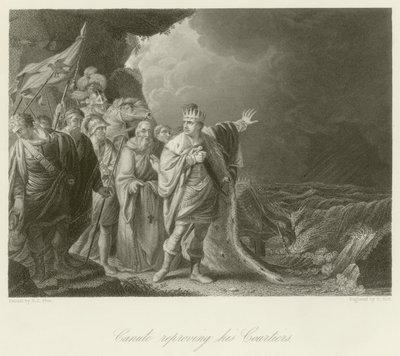 Canute kárající své dvořany od Robert Edge Pine