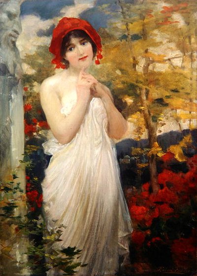 Dívka s máky (olej na plátně) od Robert Fowler