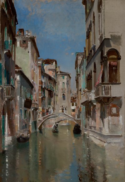 Kanál v Benátkách, čtvrť San Trovaso, ca. 1885. od Robert Frederick Blum
