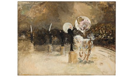 Cirkusový kruh v noci (olej na plátně) od Robert Frederick Blum