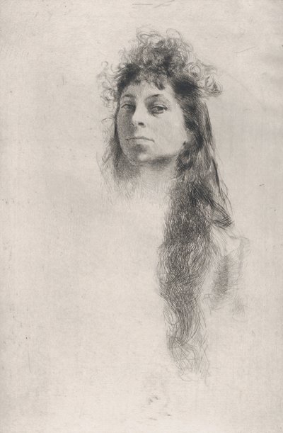 Hlava dívky s dlouhými vlasy, n. d., n. d. od Robert Frederick Blum