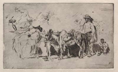 Muži a osli, Řím, 1880. od Robert Frederick Blum