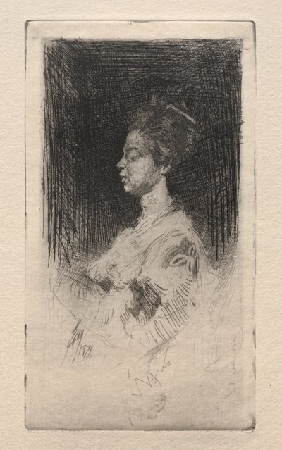Profilová hlava japonské dívky, 1879. od Robert Frederick Blum