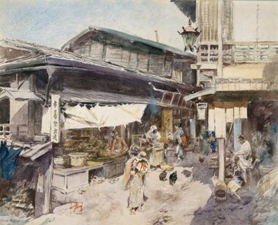 Pouliční scéna v Ikao, Japonsko. od Robert Frederick Blum