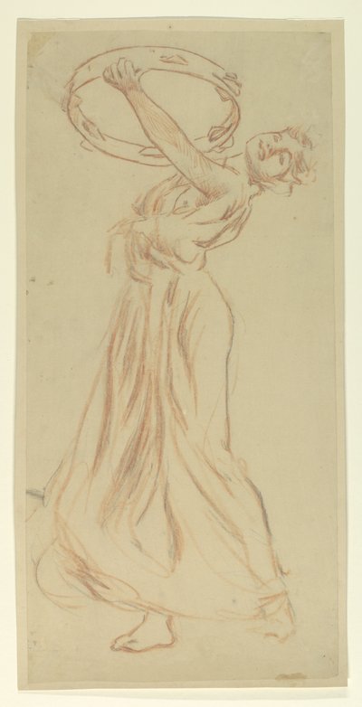 Study for Girl with Tamburine, „Vintage Festival“, Mendelssohn Glee Club, New York od Robert Frederick Blum