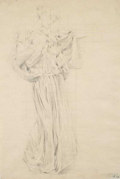 Study for Moods to Music, 1893-95 (grafit se žlutou tužkou na tkaném papíře) od Robert Frederick Blum