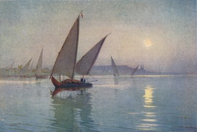 Měsíční svit na Nilu, poblíž Káhiry, c1880, 1904 od Robert George Talbot Kelly