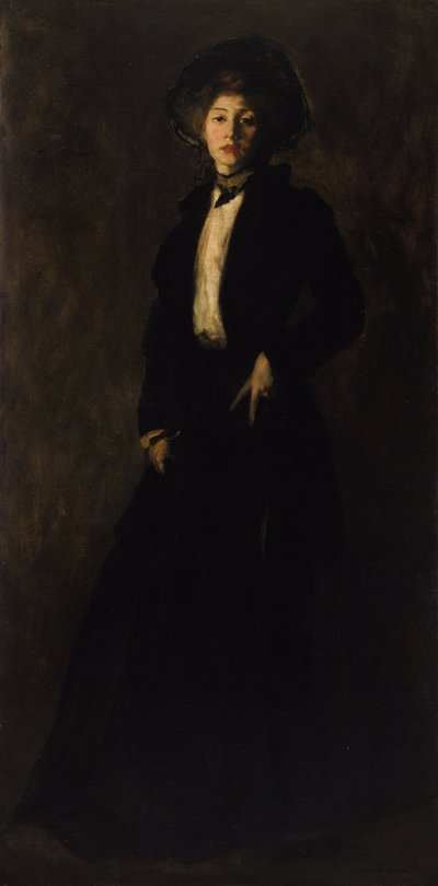 Mladá žena v černém od Robert Henri