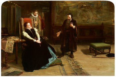 Konference mezi skotskou královnou Marie a Johnem Knoxem v paláci Holyrood od Robert Herdman