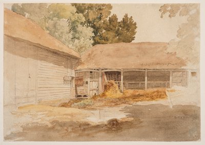 Study of a Barn, c.1820-29 (grafit, akvarel) od Robert Hills
