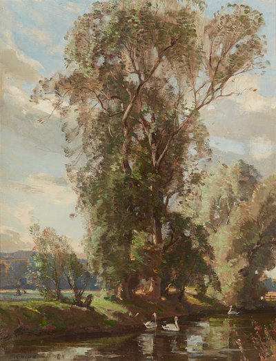 On the Knows Mill Lade, Prestonkirk (olej na plátně) od Robert Hope