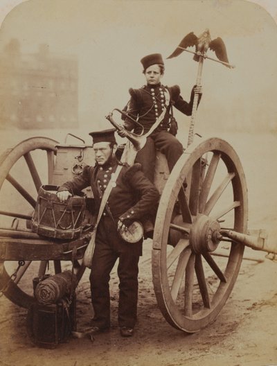 Trumpeters Gritten and Lang, Royal Artillery, 1856 (sépiová fotografie) od Robert Howlett