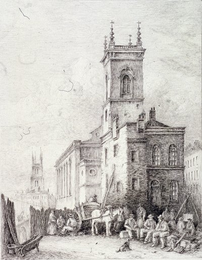 Holborn viadukt, Londýn, c1865 od Robert Kent Thomas