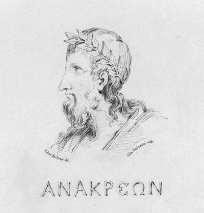 Portrét Anacreon (rytina) od Robert Kerr (after) Porter
