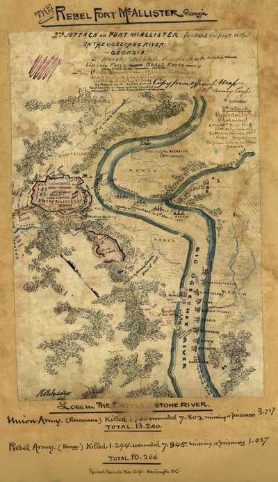 2. útok na pevnost McAllister na řece Ogeechee, Georgia LOC gvhs01.vhs00278 od Robert Knox Sneden