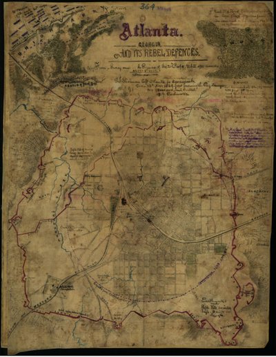 Atlanta, Georgia a její povstalecká obrana (sic) LOC gvhs01.vhs00311 od Robert Knox Sneden