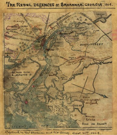 Útok na Ft. Pulaski Savannah, Georgia, duben 1862. LOC gvhs01.vhs00277 od Robert Knox Sneden