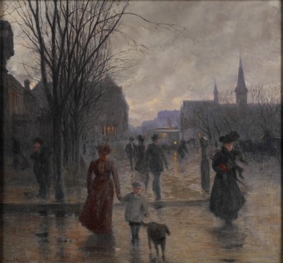 Deštivý večer na Hennepin Avenue, c.1902 od Robert Koehler