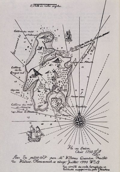 Mapa ostrova v Tresoru (Piráti?) od Robert Louis Stevenson
