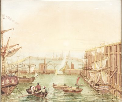 Seaham Harbour (akvarel, tělová barva, tužka a inkoust na papíře) od Robert Mackreth