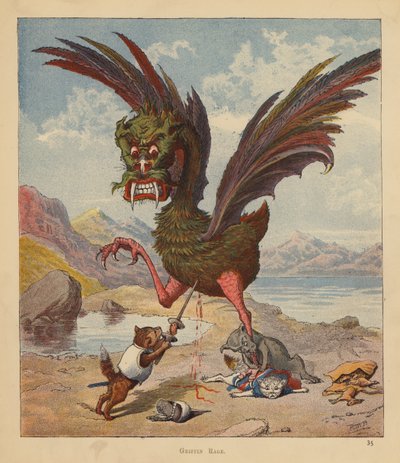 The Kitten Pilgrims: Griffin Rage (barevné lito) od Robert Michael Ballantyne