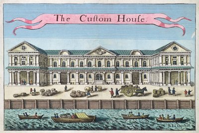 Celnice, z „Knihy vyhlídek pozoruhodných míst v City of London ao nich“, kolem roku 1700 od Robert Morden