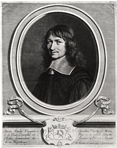 Portrét Nicolase Fouqueta (1615-80) 1662 (rytina) (čb foto) od Robert Nanteuil