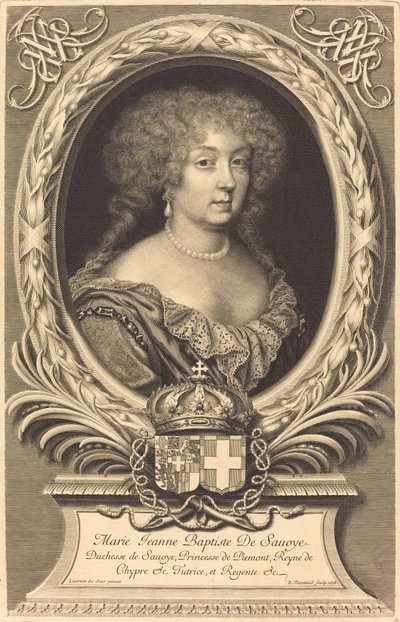 Marie-Jeanne-Baptiste, vévodkyně Savojská od Robert Nanteuil after Laurent Dufour
