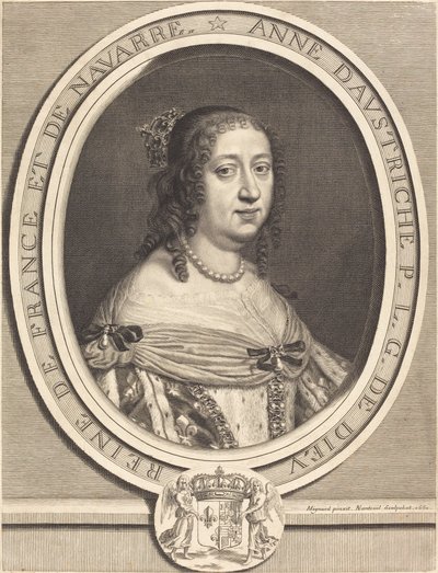Anny Rakouské, královny Francie a Navarry od Robert Nanteuil after Pierre Mignard I