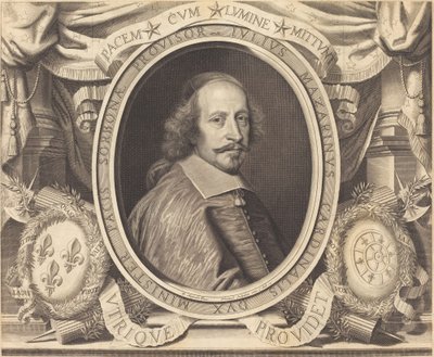 kardinál Jules Mazarin od Robert Nanteuil after Pierre Mignard I