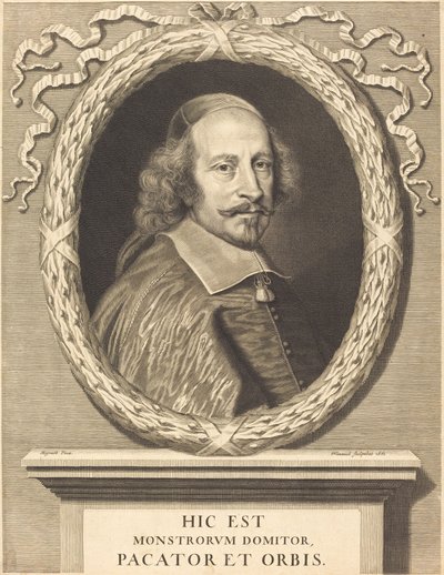 kardinál Jules Mazarin od Robert Nanteuil after Pierre Mignard I