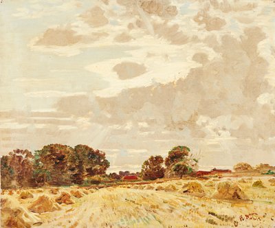 Harvest At the Knowes, East Linton (olej na plátně) od Robert Noble