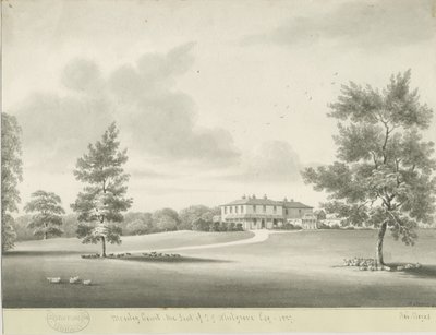 Moseley Court: sépiová lavírovaná kresba, 1837 od Robert Noyes