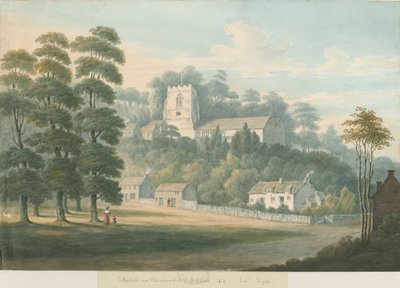 Tettenhall Church and Village: malba vodovými barvami, 1826 od Robert Noyes