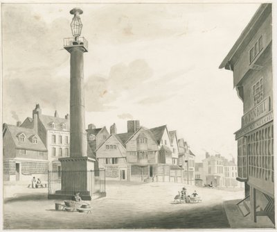 Wolverhampton - Market Place: sépiová kresba a [polovina 19. století] (kresba) od Robert Noyes