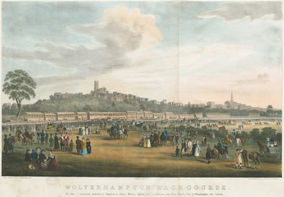 Wolverhampton - Dostihová dráha: barevná litografie a [c 1826] (tisk) od Robert Noyes